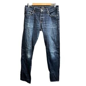 Baldwin The Reed Straight Leg Men's Dark Blue Buttonfly Jeans Size 31